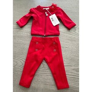 EMC Italian red 2 piece set 6 months baby girl outfit holiday valentines